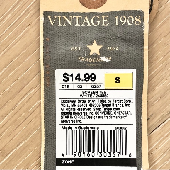 ⭐️Converse⭐️White Graphic Tees Short Sleeve T-Shirt NWT New With Tag Wo's Small - Picture 12 of 14